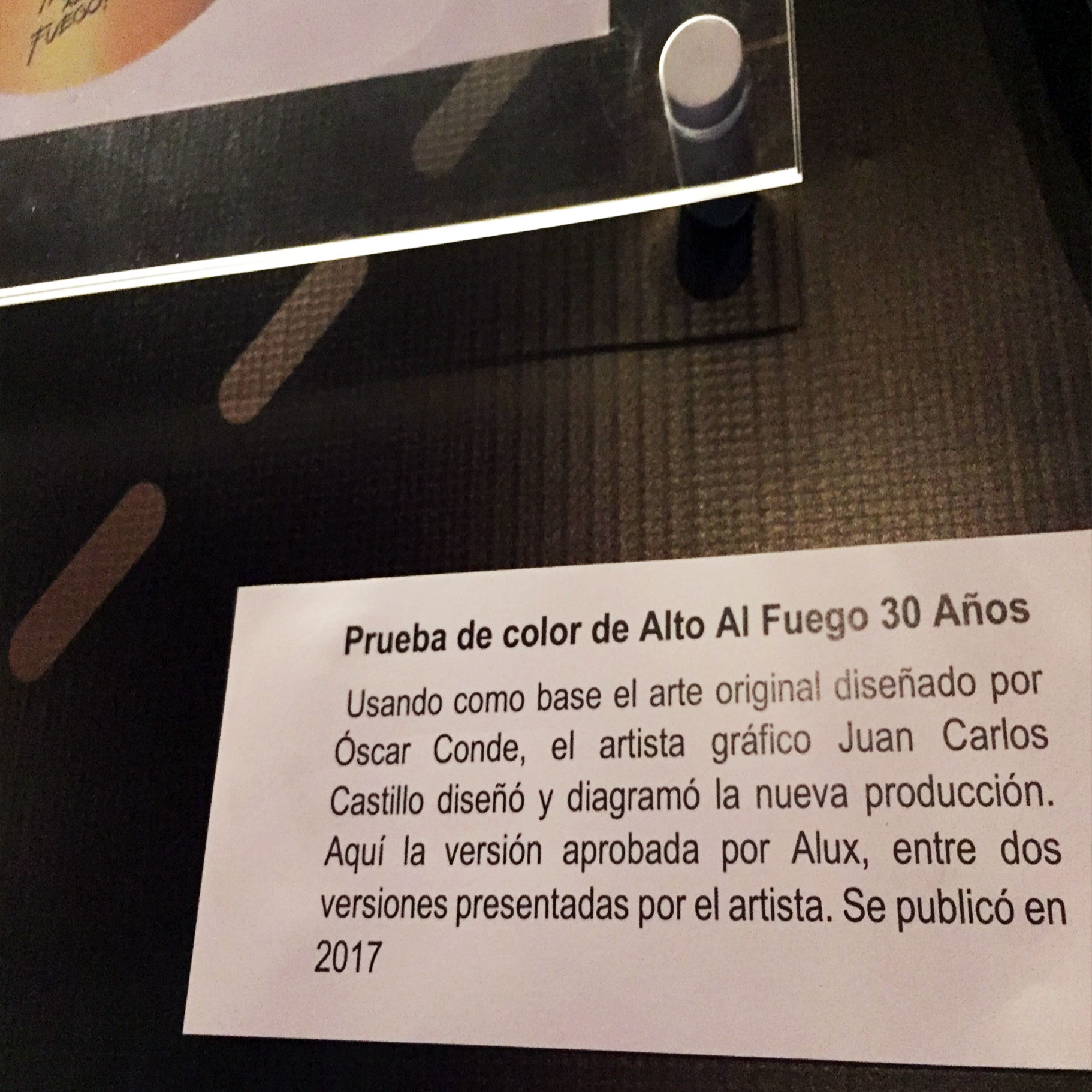prueba de color 'Alto Al Fuego 30 Años'