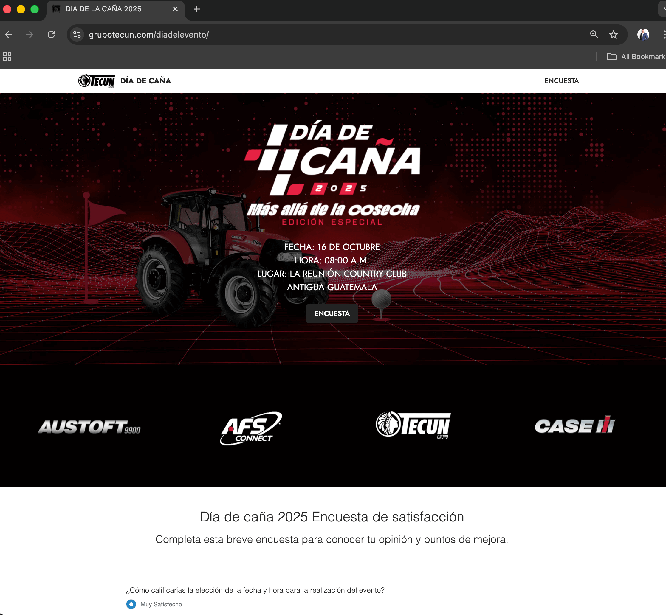 Landing Page Día de La caña